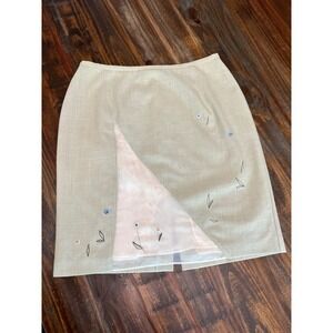 Tristan &‎ Iseut Embroidered Floral Skirt Lined Career Wear Size 10